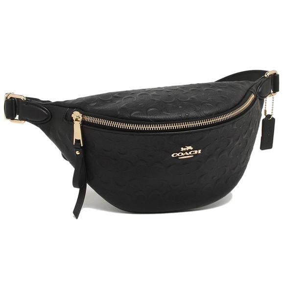 SOLD OUT!!!Coach Black Signature Belt Bag $328 - Picture 1 of 6